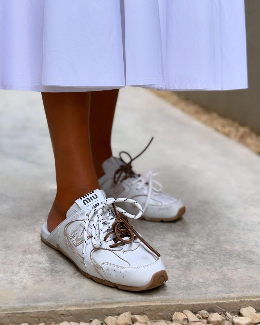 New Balance 530 SL Mule Miu Miu White