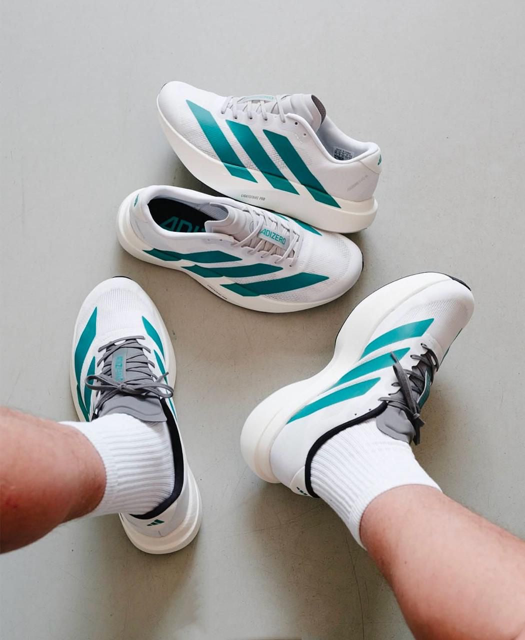 adidas Adizero Evo SL White Pure Teal