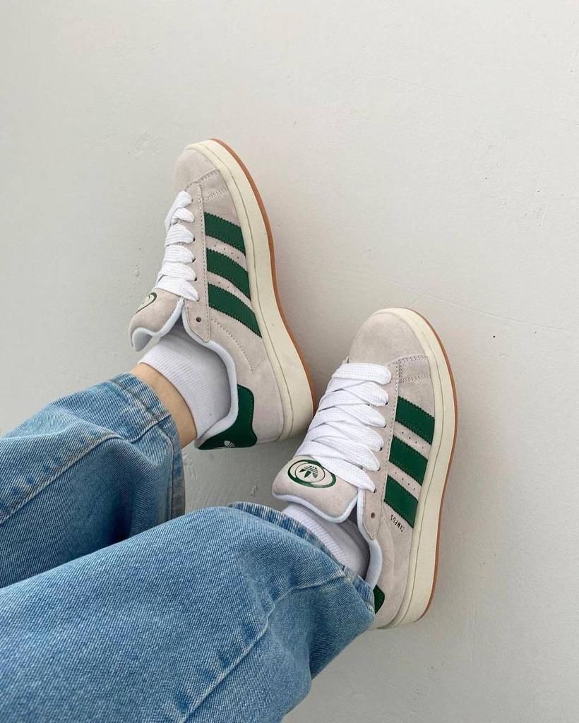 adidas Campus 00s Crystal White Dark Green