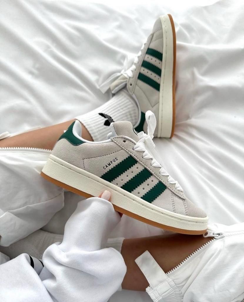 adidas Campus 00s Crystal White Dark Green