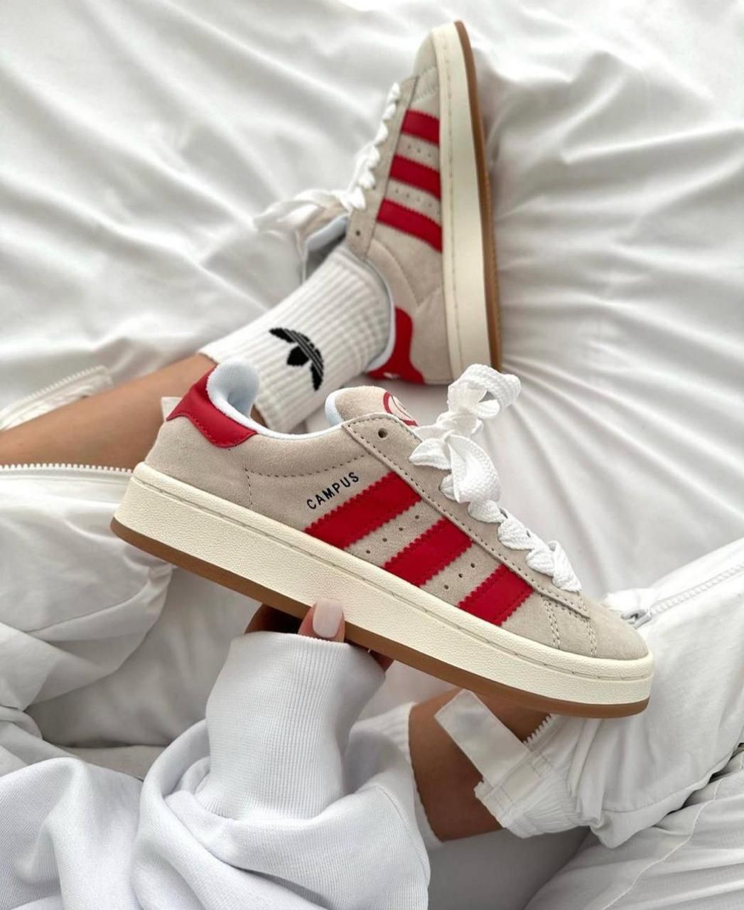 adidas Campus 00s Crystal White Better Scarlet